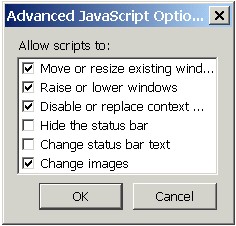 Advanced JavaScript Options