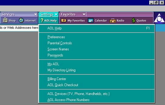 Settings >> Preferences (AOL)