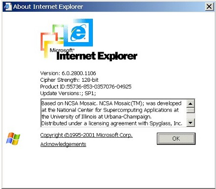 About Internet Explorer