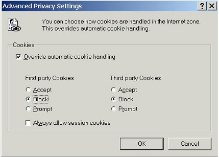 Advanced Privacy Settings - Override and Block