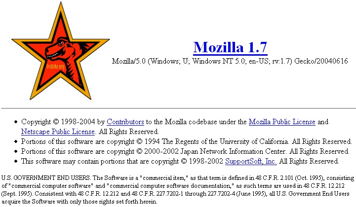 About Mozilla 1.7