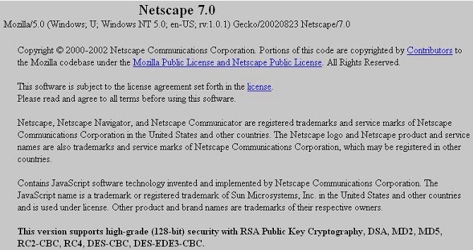 About Netscape 7.0