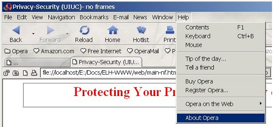 Help >> About Opera