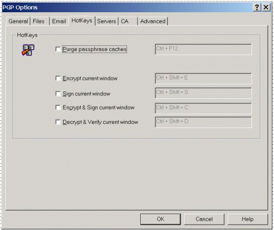 PGP Options: HotKeys