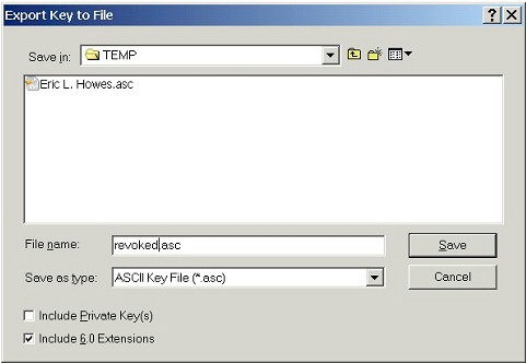 Export Key to File