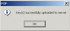 Key(s) successfully uploaded to server.